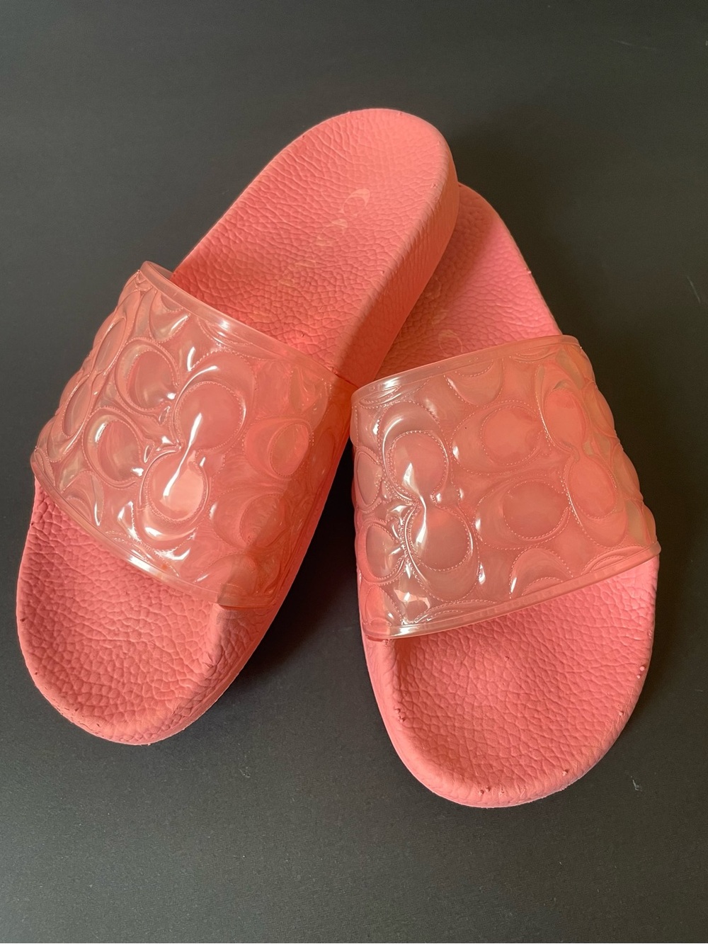 Fun COACH Women Unna Sport Slides in Taffy Pink Size 5 Casual Summer Shoes Logo - Picture 3 of 5